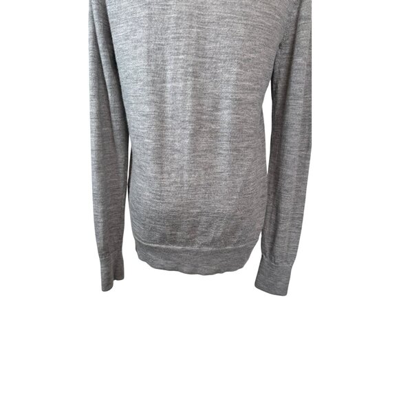 Banana Republic Small Gray Merino Wool Sweater Red Lip Detail - Picture 9 of 12